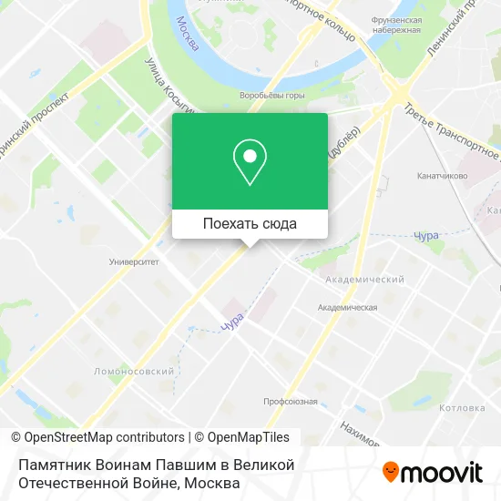 Карта Памятник Воинам Павшим в Великой Отечественной Войне