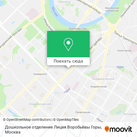 Карта Дошкольное отделение Лицея Воробьёвы Горы