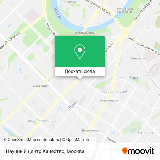 Карта Научный центр Качество