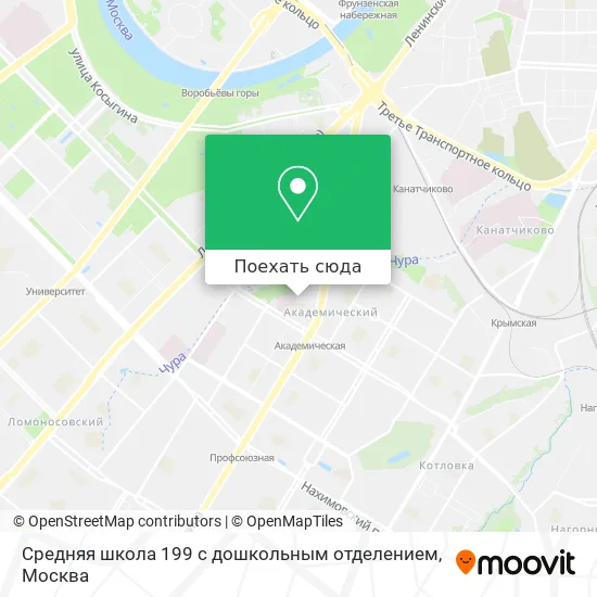 Карта Средняя школа 199 с дошкольным отделением