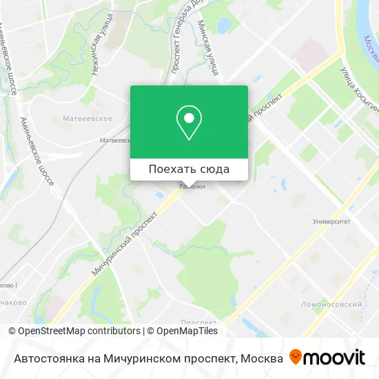 Карта Автостоянка на Мичуринском проспект