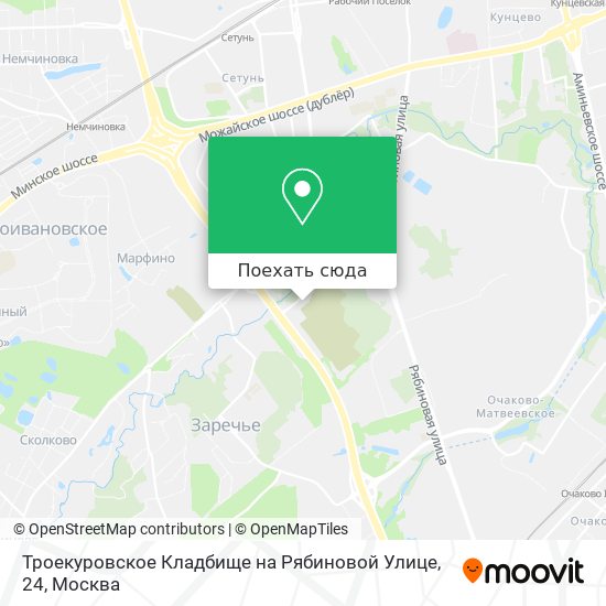 Карта Троекуровское Кладбище на Рябиновой Улице, 24