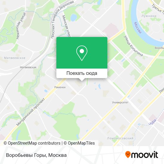 Карта Воробьевы Горы