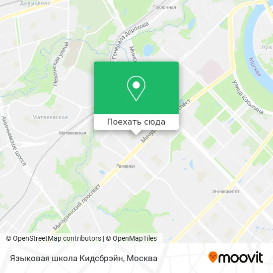Карта Языковая школа Кидсбрэйн