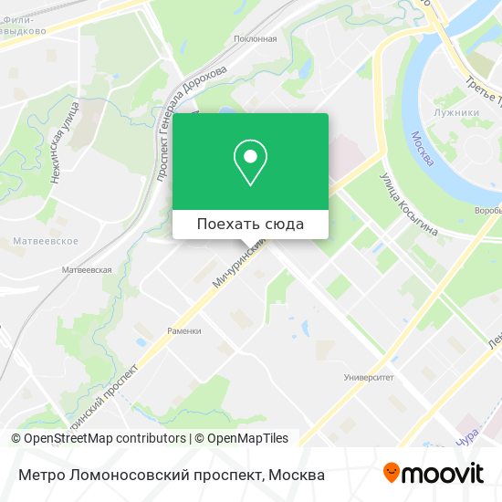 Карта Метро Ломоносовский проспект