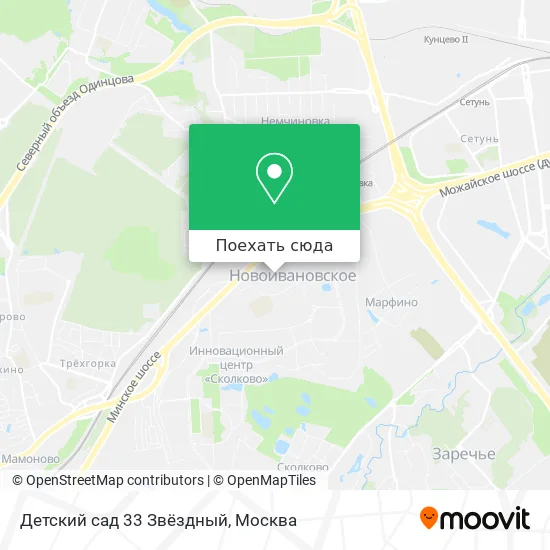 Карта Детский сад 33 Звёздный