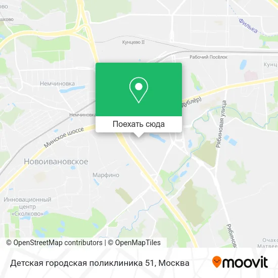 Карта Детская городская поликлиника 51