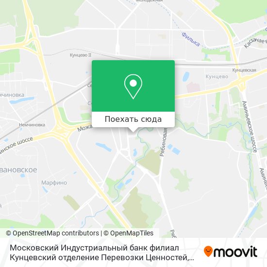 Карта Московский Индустриальный банк филиал Кунцевский отделение Перевозки Ценностей