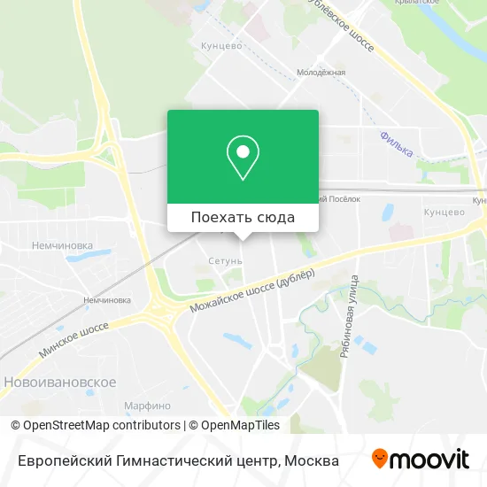 Карта Европейский Гимнастический центр