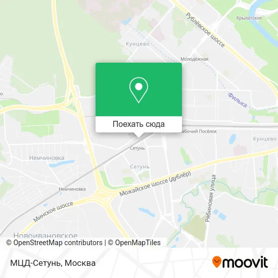 Карта МЦД-Сетунь