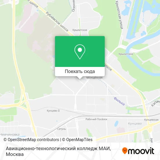 Карта Авиационно-технологический колледж МАИ