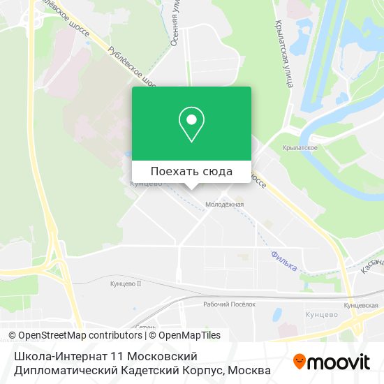 Карта Школа-Интернат 11 Московский Дипломатический Кадетский Корпус