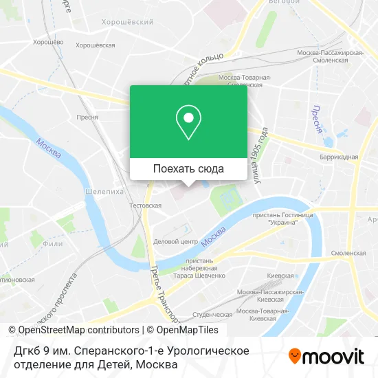 Карта Дгкб 9 им. Сперанского-1-е Урологическое отделение для Детей