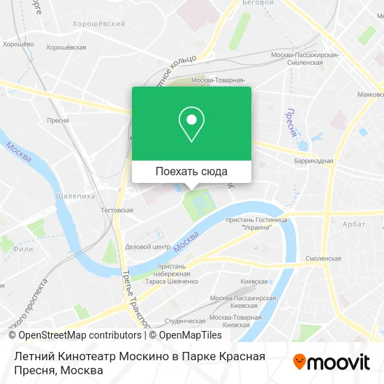 Карта Летний Кинотеатр Москино в Парке Красная Пресня