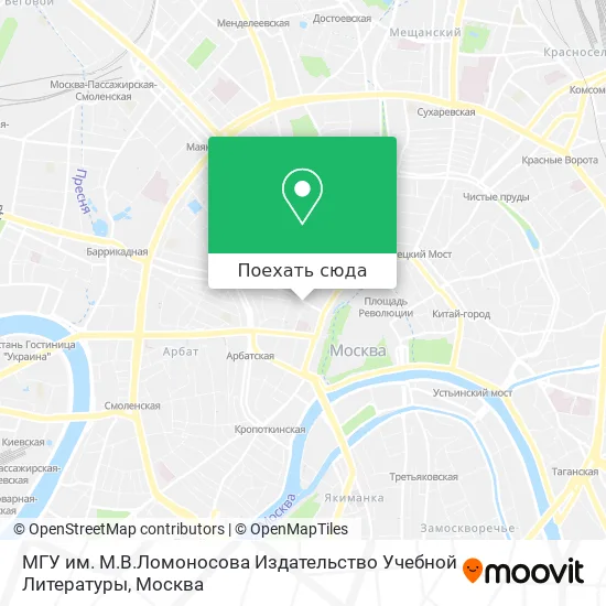 Карта МГУ им. М.В.Ломоносова Издательство Учебной Литературы