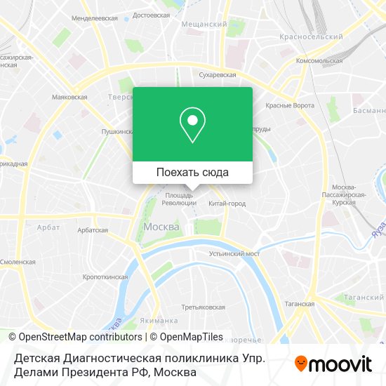 Карта Детская Диагностическая поликлиника Упр. Делами Президента РФ