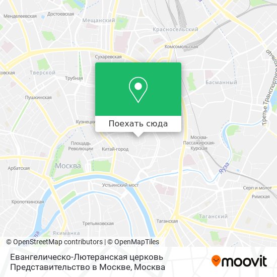 Карта Евангелическо-Лютеранская церковь Представительство в Москве