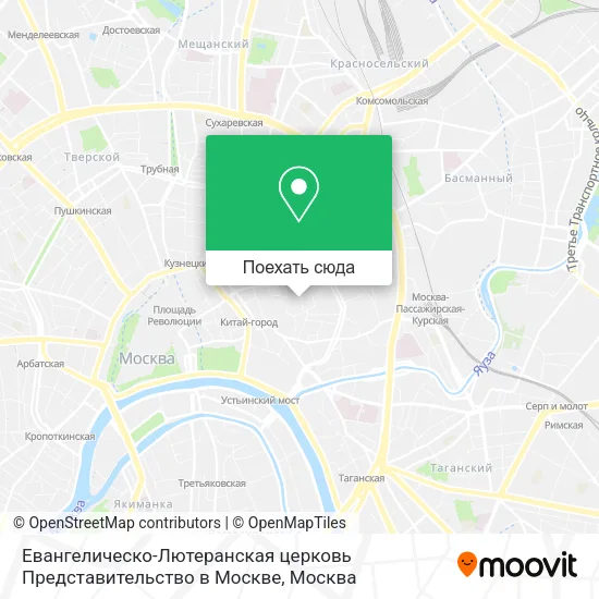 Карта Евангелическо-Лютеранская церковь Представительство в Москве