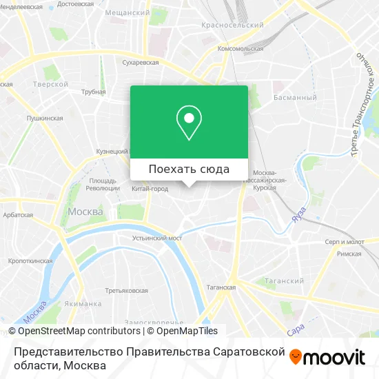 Карта Представительство Правительства Саратовской области