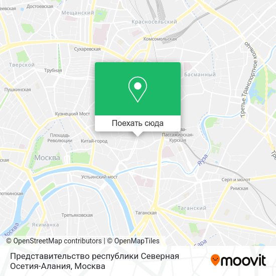 Карта Представительство республики Северная Осетия-Алания