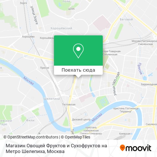 Карта Магазин Овощей Фруктов и Сухофруктов на Метро Шелепиха