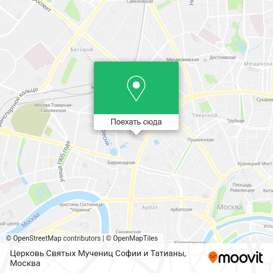 Карта Церковь Святых Мучениц Софии и Татианы