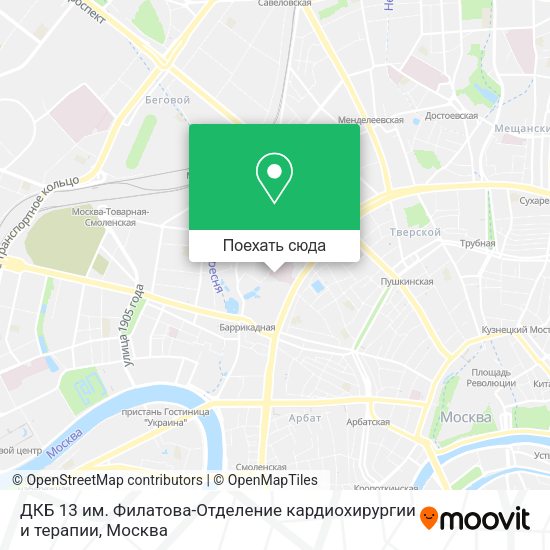 Карта ДКБ 13 им. Филатова-Отделение кардиохирургии и терапии
