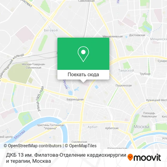 Карта ДКБ 13 им. Филатова-Отделение кардиохирургии и терапии