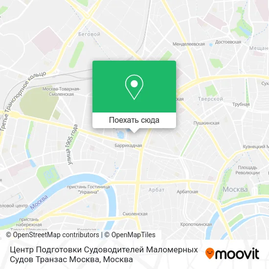 Карта Центр Подготовки Судоводителей Маломерных Судов Транзас Москва