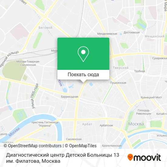 Карта Диагностический центр Детской Больницы 13 им. Филатова