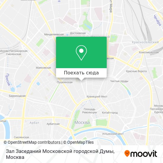 Карта Зал Заседаний Московской городской Думы