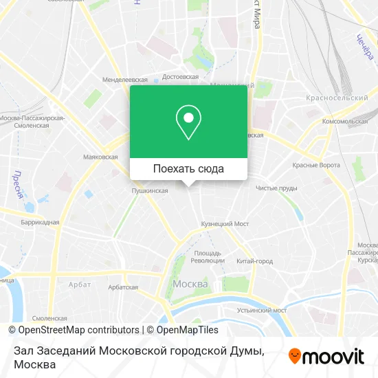 Карта Зал Заседаний Московской городской Думы
