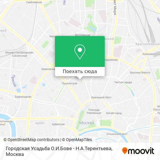 Карта Городская Усадьба О.И.Бове - Н.А.Терентьева