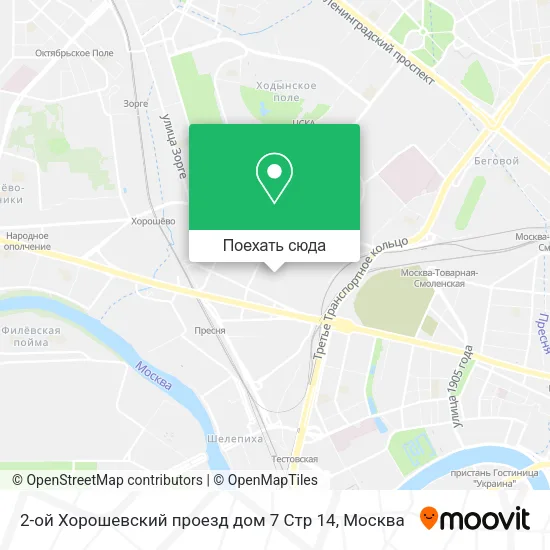 Карта 2-ой Хорошевский проезд дом 7 Стр 14