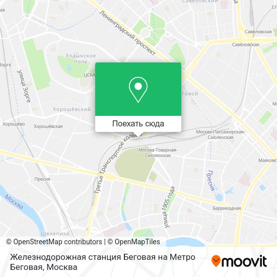 Карта Железнодорожная станция Беговая на Метро Беговая