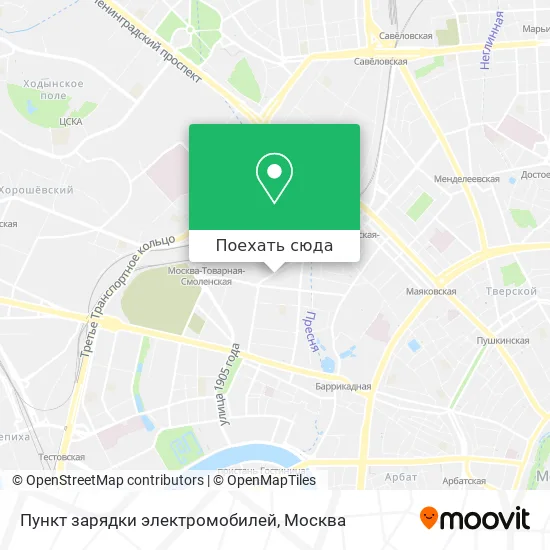 Карта Пункт зарядки электромобилей
