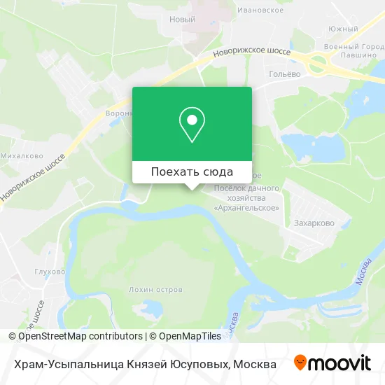 Карта Храм-Усыпальница Князей Юсуповых