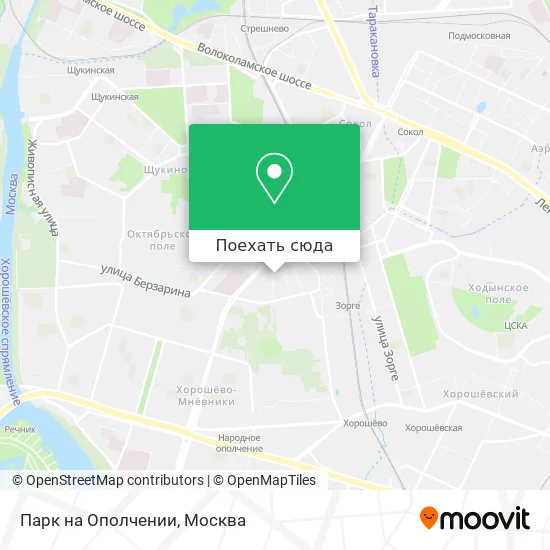 Карта Парк на Ополчении