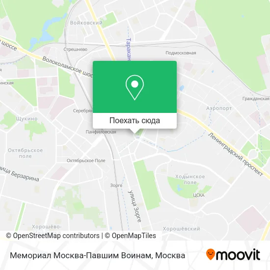 Карта Мемориал Москва-Павшим Воинам