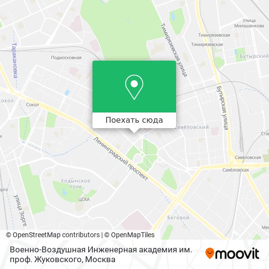 Карта Военно-Воздушная Инженерная академия им. проф. Жуковского