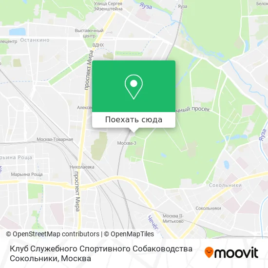 Карта Клуб Служебного Спортивного Собаководства Сокольники