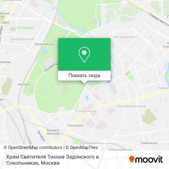 Карта Храм Святителя Тихона Задонского в Сокольниках