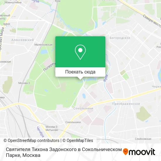 Карта Святителя Тихона Задонского в Сокольническом Парке
