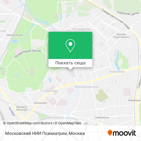 Карта Московский НИИ Психиатрии