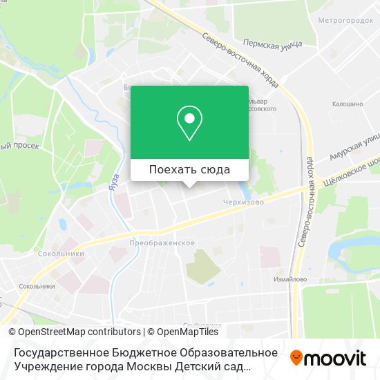 Карта Государственное Бюджетное Образовательное Учреждение города Москвы Детский сад Комбинированного Вид
