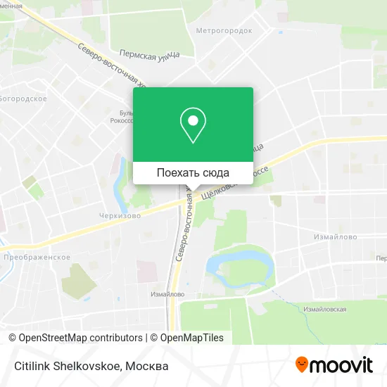 Карта Citilink Shelkovskoe