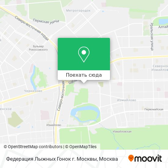 Карта Федерация Лыжных Гонок г. Москвы