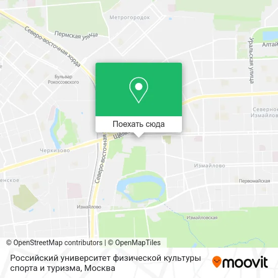 Карта Российский университет физической культуры спорта и туризма