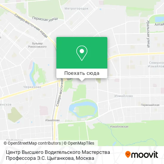 Карта Центр Высшего Водительского Мастерства Профессора Э.С. Цыганкова