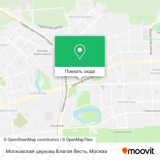 Карта Московская церковь Благая Весть